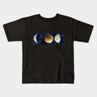 Moon phases red moon Kids T-Shirt